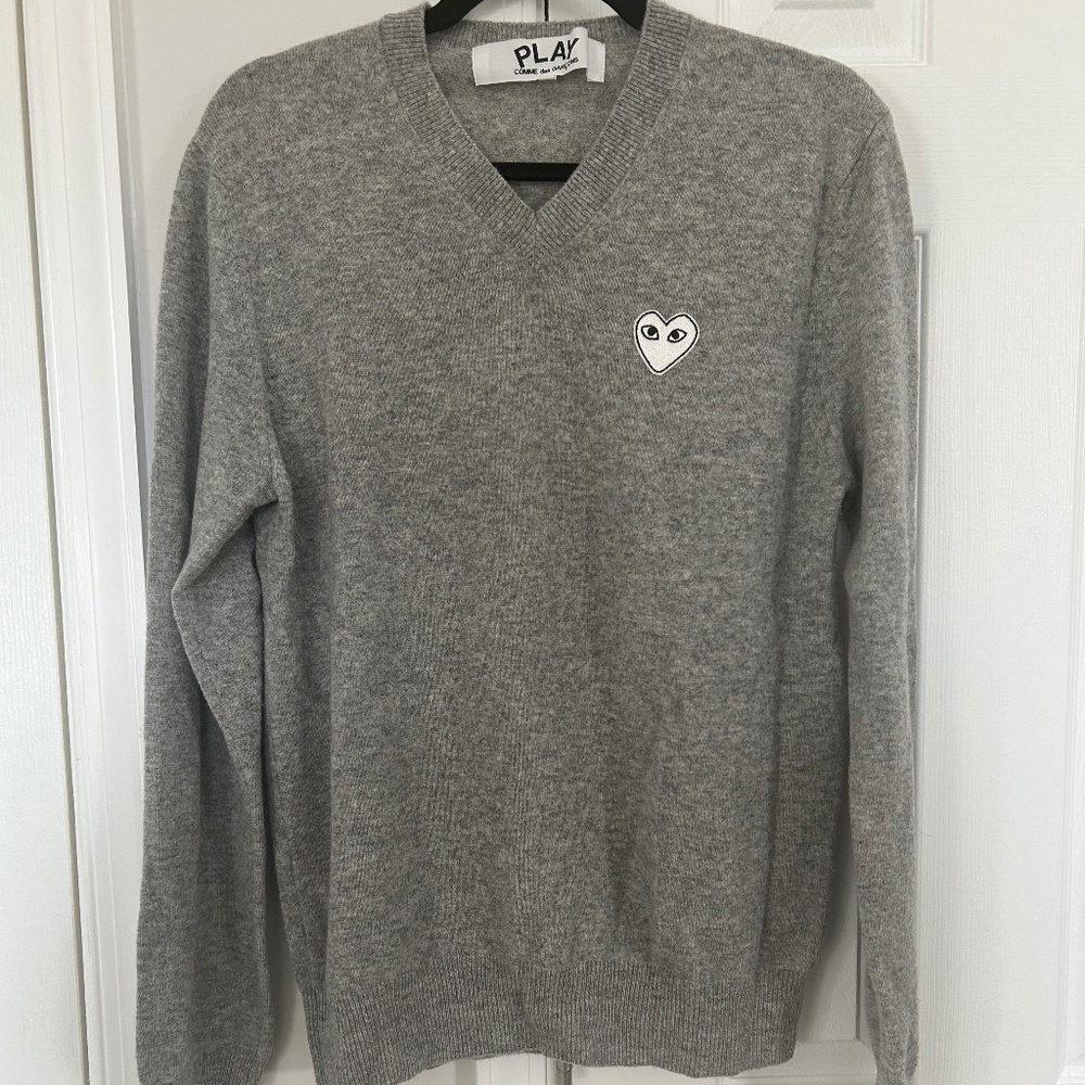 Comme des Garçon Play Wool V-Neck Sweater